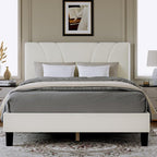 Novilla King Bed Frame and Headboard, King Bed Frame, Velvet Upholstered Bed by Novilla