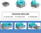 7 Piece Outdoor Patio Furniture Set, All Weather Conversation Set - Image 4