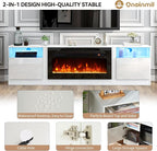 oneinmil 80” TV Stand with 36” Electric Fireplace, Large Modern Media - Image 7