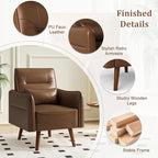 Bonzy Home Mid-Century Modern Faux Leather Accent Chair - Image 5