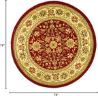 SAFAVIEH Lyndhurst Collection 6' Round Red / Ivory LNH212F Traditional Oriental - Image 2