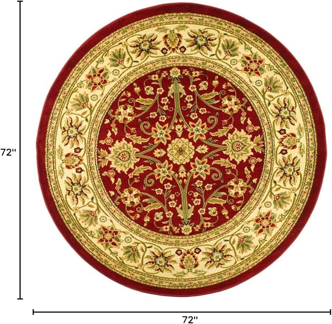 SAFAVIEH Lyndhurst Collection 6' Round Red / Ivory LNH212F Traditional Oriental - Image 2