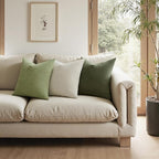 MIULEE Olive Green Chenille Couch Throw Pillow Covers, 18x18 | Set of 2 - Image 2