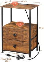 LOAKEKEL Night Stand Set 2, LED Nightstand - Image 3