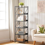 HOOBRO Bookshelf, 6-Tier Industrial Bookcase, Book Shelf Storage Organizer - Image 9