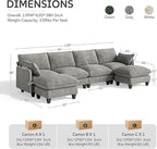 Ihanherry 139" U-Shaped Modular Sectional Couch, Oversized Cloud Sofa - Image 9