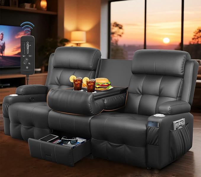 3-Seater Loveseat Recliner Sofa by TOMOSLTER