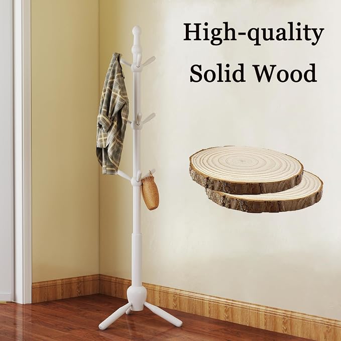 Solid Wood Coat Rack Stand, Morden Heavy Duty Coat Hanger Stand - Image 2