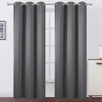 Frost Grey Blackout Curtains 34 x 84 Inch Length/Set of 2 Curtain by Lemomo