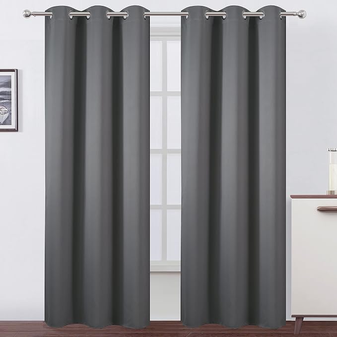 Frost Grey Thermal Blackout Curtains/42 x 95 Inch/Set of 2 Panels Room by Lemomo