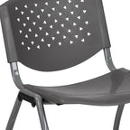 Flash Furniture HERCULES Series 880 lb. Capacity Gray Plastic Stack Chair - Image 11