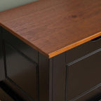 Linon Harris Black and Walnut Backless Kitchen Dining Nook - Image 5