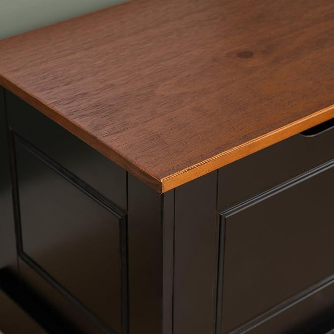 Linon Harris Black and Walnut Backless Kitchen Dining Nook - Image 5