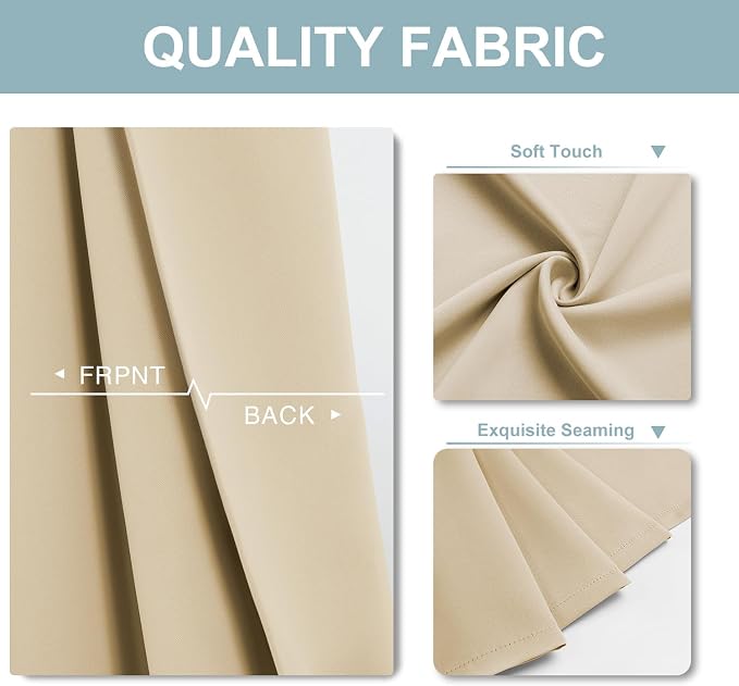 ChrisDowa Blackout Curtains for Bedroom and Living Room 90 Inches Long | 2 - Image 3