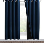 NICETOWN Moroccan Blue Full Shade Curtain Panels, Pair of Energy Smart & Noise by NICETOWN