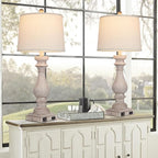 Cinkeda 29" Tall Table Lamp for Living Room Set of 2, Vintage Bedside - Image 3