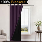 Yakamok Purple 100% Blackout Curtains 84 Inches Long - Image 2