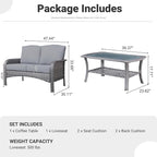ovios 2-Piece Patio Furniture Set, Outdoor Wicker Sofa - Image 9