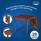 MECO Stakmore Classic Straight Edge Solid Wood Folding Card Table, Cherry Frame - Image 4