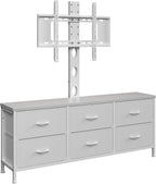 TV Stand with Mount, Fabric Dresser with 6 Drawers - Image 9