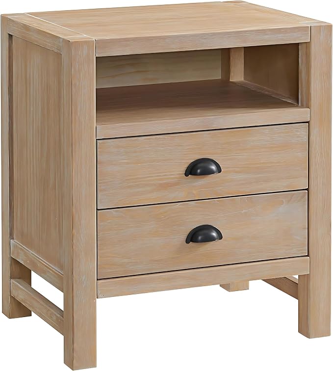 Arden Rustic Wood Nightstand - Image 10