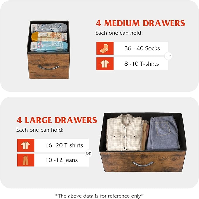WLIVE Dresser for Bedroom with 8 Drawers, Wide Fabric Dresser for Storage and - Image 5