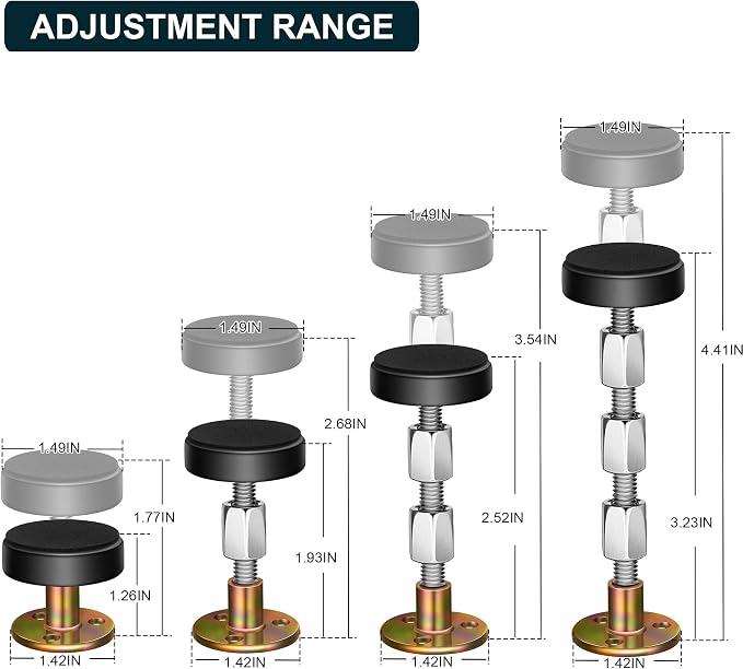 Krisler Adjustable Threaded Bed Frame Anti-Shake Tool, Headboard Stoppers - Image 2