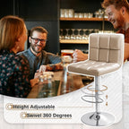 Homall Bar Stools Modern PU Leather Adjustable Swivel Barstools, Armless - Image 6