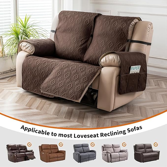 Genina Waterproof Loveseat Recliner Cover Non-Slip, Sofa Cover - Image 5