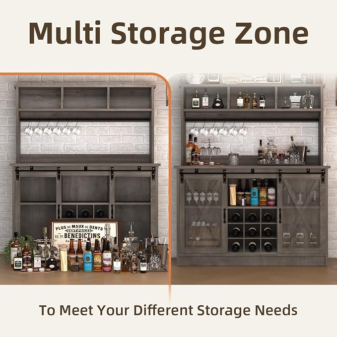 4ever2buy Farmhouse Coffee Bar Cabinet - Image 5