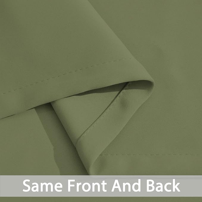 Yakamok Room Darkening Curtains 62x63 inch Length Sage Green-Living Room | 2 - Image 6