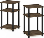 Furinno JUST Night Stand Set of 2, 3-Tier Turn-N-Tube Nightstand, Toolless - Image 4