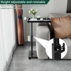 C Table End Table Adjustable Height, 360°Swivel TV Tray Table - Image 4