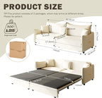 KEIKI 81.9" King Pull Out Sofa Bed, 3-in-1 Convertible Sleeper Sofa - Image 2