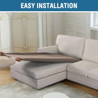 H.VERSAILTEX Sectional Couch Covers 1 Piece Chaise Slipcover L Shape Separate - Image 8