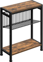 Small Side Table for Small Space, 3-Tier Narrow End Table by HOME