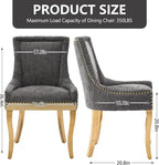 Upholstered Dining Chairs Set of 2, Modern Fabric Side Chairs - Image 3