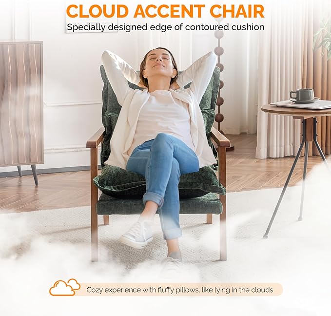 VINGLI Mid-Century Modern Cloud Accent Armchairs set of 2 - Image 4