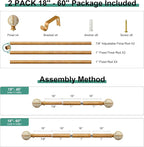 QDWIS 2 Pack Boho Wood Curtain Rods - Image 8