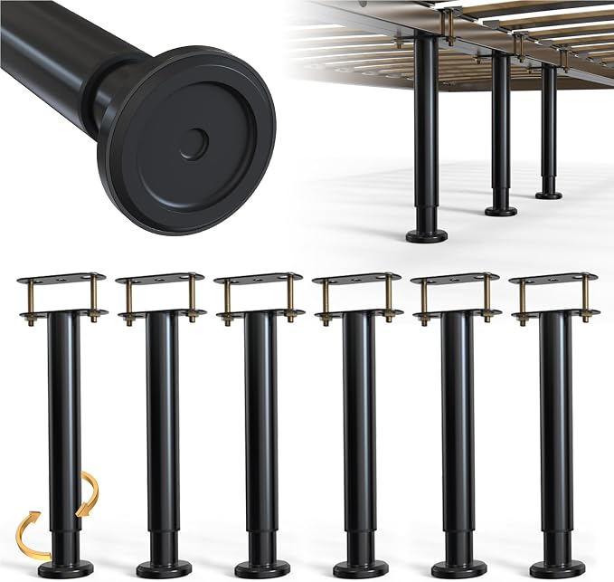 Adjustable Height Bed Frame Support Leg, Metal Bed Frame Support Legs by YUEYIN