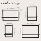 PHOENANCEE Square Floating Shelves, Framed Wall Shelf Decorative Set of 4 - Image 3