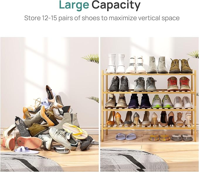 viewcare Shoe Rack, 4-Tier Long Shoe Rack - Image 5