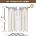 Chyhomenyc Cream Sheer Curtains 54 Inch Long 2 Panels, Short Voile Sheer Drapes - Image 2