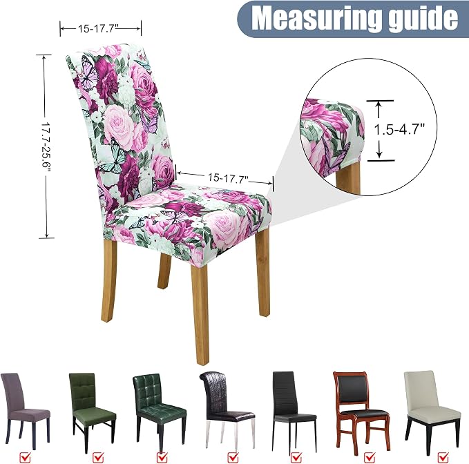 BIETYONE Stretch Dining Chair Covers Set of 2, Soft Removable Washable Kitchen - Image 5