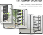 4NM No Assembly 5 Tiers Folding Bookshelf, 59.4" H Foldable Storage Shelves - Image 5