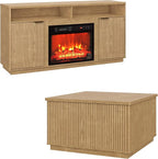 2-Piece Fluted Living Room Set Includes 31.5" Fluted Lift Top Coffee Table by PATIOCHIC