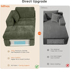 80.7" Oversized Double Chaise Lounge Chair Indoor, Cloud Boneless Sleeper Sofa - Image 5