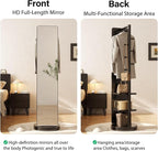 WoodsWhisper Full Length Mirror Coat Rack Solid Wood Floor Mirror 70"x16" Full - Image 8