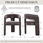 Modern Chenille Dining Chairs Set of 6, Upholstered Barrel Chairs - Image 2