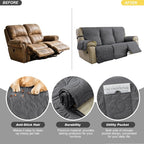 100% Waterproof Recliner Sofa Covers 3 Seater, 6-Piece Split Non-Slip Reclining - Image 4